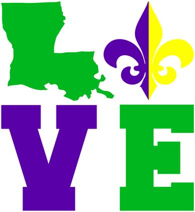 Love Mardi Gras Louisiana Backpack